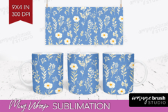 Floral Mug Wrap - Spring Flowers Mug PNG Sublimation Product Image 1