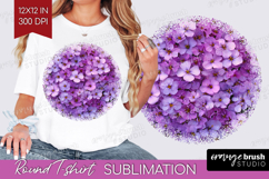 Pastel Floral Round Tshirt Background - Flower Field PNG Product Image 1