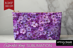 Pastel Floral Cosmetic Bag - Flower Field Makeup Bag PNG Product Image 1