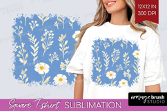 Floral Square Tshirt Background - Spring Flowers PNG Product Image 1