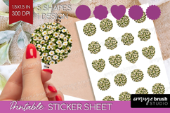 Pastel Floral Round Sticker - Flower Field Printable Sticker Product Image 1