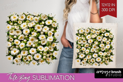 Pastel Floral Tote Bag - Flower Field Tote Bag PNG Product Image 1