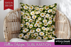Pastel Floral Pillow Sublimation - Flower Field Pillow Cover Product Image 1