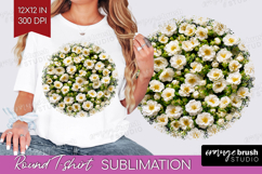 Pastel Floral Round Tshirt Background - Flower Field PNG Product Image 1