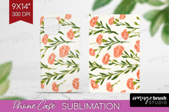 Floral Phone Case PNG - Spring Flowers Case PNG Sublimation Product Image 1