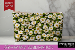 Pastel Floral Cosmetic Bag - Flower Field Makeup Bag PNG Product Image 1