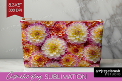 Pastel Floral Cosmetic Bag - Flower Field Makeup Bag PNG Product Image 1