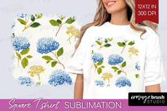 Floral Square Tshirt Background - Spring Flowers PNG Product Image 1