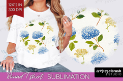 Floral Round Tshirt Background - Spring Flowers PNG Product Image 1