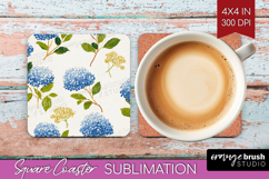 Floral Square Coaster - Spring Flowers Coaster PNG Product Image 1