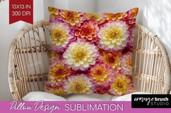 Pastel Floral Pillow Sublimation - Flower Field Pillow Cover Product Image 1