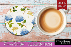 Floral Round Coaster - Spring Flowers Coaster PNG Product Image 1
