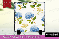 Floral Slate PNG - Spring Flowers Square Slate Sublimation Product Image 1