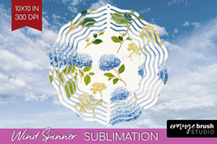 Floral Wind Spinner Sublimation PNG - Spring Flowers Round Product Image 1