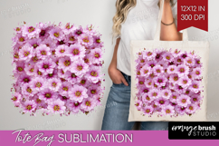 Pastel Floral Tote Bag - Flower Field Tote Bag PNG Product Image 1
