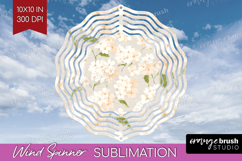 Floral Wind Spinner Sublimation PNG - Spring Flowers Round Product Image 1