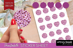 Pastel Floral Round Sticker - Flower Field Printable Sticker Product Image 1
