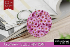 Pastel Floral Keychain PNG - Flower Field Keychain Product Image 1