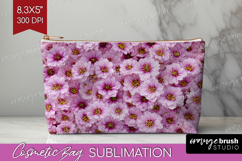 Pastel Floral Cosmetic Bag - Flower Field Makeup Bag PNG Product Image 1