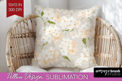 Floral Pillow Sublimation - Spring Flowers Pillow Cover PNG Product Image 1