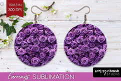 Pastel Floral Round Earrings - Flower Field PNG Sublimation Product Image 1