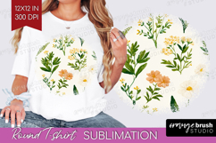 Floral Round Tshirt Background - Spring Flowers PNG Product Image 1