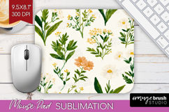 Floral Mouse Pad Sublimation - Spring Flowers Mousepad PNG Product Image 1