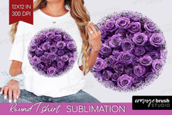 Pastel Floral Round Tshirt Background - Flower Field PNG Product Image 1