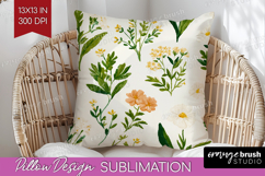 Floral Pillow Sublimation - Spring Flowers Pillow Cover PNG Product Image 1