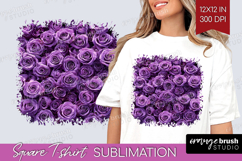 Pastel Floral Square Tshirt Background - Flower Field PNG Product Image 1