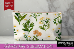Floral Cosmetic Bag - Spring Flowers Makeup Bag PNG Product Image 1