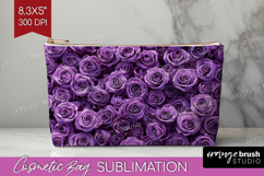 Pastel Floral Cosmetic Bag - Flower Field Makeup Bag PNG Product Image 1