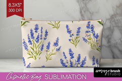 Floral Cosmetic Bag - Spring Flowers Makeup Bag PNG Product Image 1
