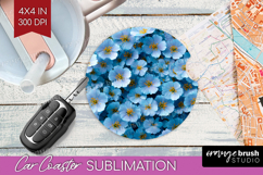 Pastel Floral Car Coaster - Flower Field Coaster PNG Product Image 1