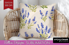 Floral Pillow Sublimation - Spring Flowers Pillow Cover PNG Product Image 1