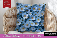 Pastel Floral Pillow Sublimation - Flower Field Pillow Cover Product Image 1