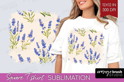 Floral Square Tshirt Background - Spring Flowers PNG Product Image 1