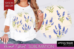 Floral Round Tshirt Background - Spring Flowers PNG Product Image 1