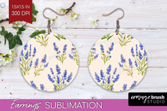Floral Round Earrings - Spring Flowers PNG Sublimation Product Image 1