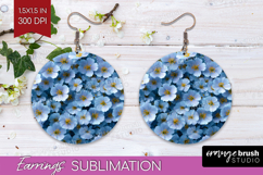 Pastel Floral Round Earrings - Flower Field PNG Sublimation Product Image 1