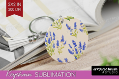 Floral Keychain PNG - Spring Flowers Keychain Sublimation Product Image 1