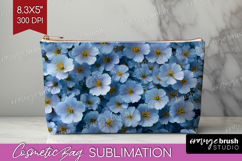 Pastel Floral Cosmetic Bag - Flower Field Makeup Bag PNG Product Image 1