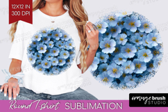 Pastel Floral Round Tshirt Background - Flower Field PNG Product Image 1