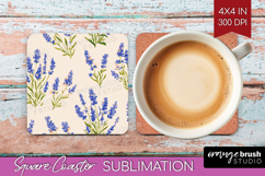 Floral Square Coaster - Spring Flowers Coaster PNG Product Image 1