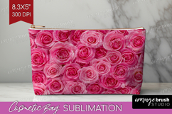 Pastel Floral Cosmetic Bag - Flower Field Makeup Bag PNG Product Image 1