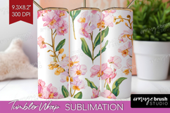 Floral Tumbler Wrap - Spring Flowers Tumbler PNG Sublimation Product Image 1