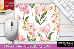 Floral Mouse Pad Sublimation - Spring Flowers Mousepad PNG Product Image 1