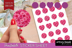 Pastel Floral Round Sticker - Flower Field Printable Sticker Product Image 1
