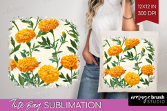Floral Tote Bag - Spring Flowers Tote Bag PNG Sublimation Product Image 1