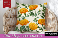 Floral Pillow Sublimation - Spring Flowers Pillow Cover PNG Product Image 1
